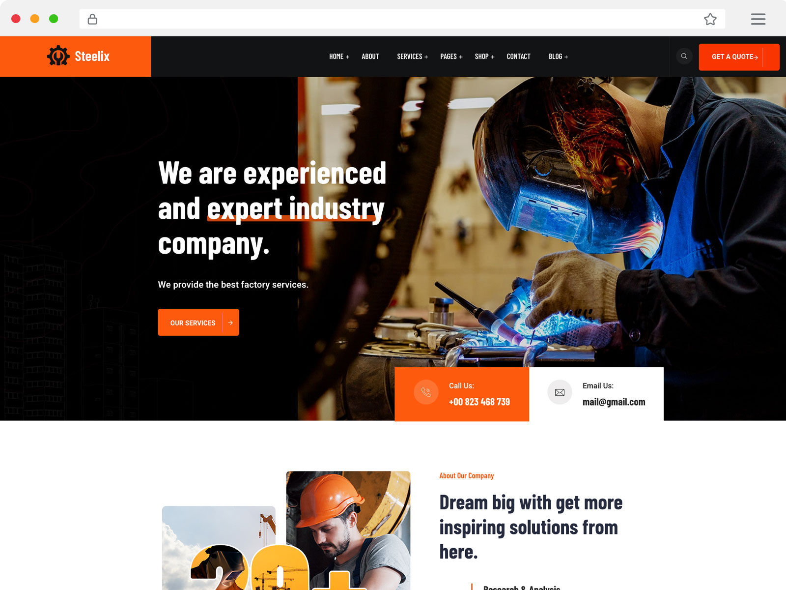 Industrial Manufacturing WordPress Theme